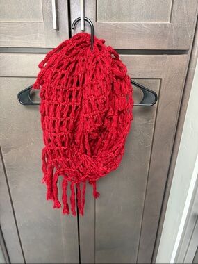 Apt. 9 Red Open-Knit Fringe Scarf